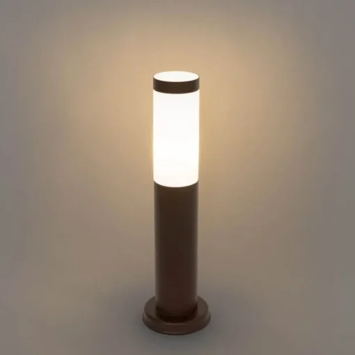 QAZQA Buitenlamp paal roestbruin met opaal 45 cm IP44 - Rox