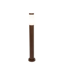QAZQA Buitenlamp paal roestbruin met opaal 80 cm IP44 - Rox