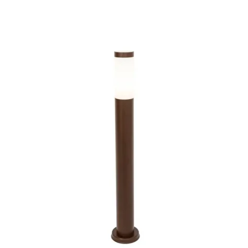 QAZQA Buitenlamp paal roestbruin met opaal 80 cm IP44 - Rox