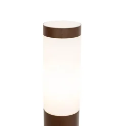 QAZQA Buitenlamp paal roestbruin met opaal 80 cm IP44 - Rox