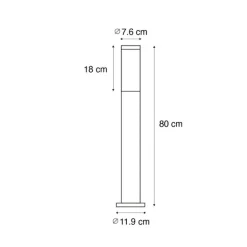 QAZQA Buitenlamp paal roestbruin met opaal 80 cm IP44 - Rox