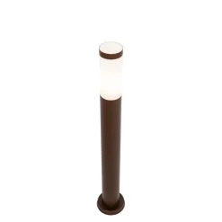 QAZQA Buitenlamp paal roestbruin met opaal 80 cm IP44 - Rox