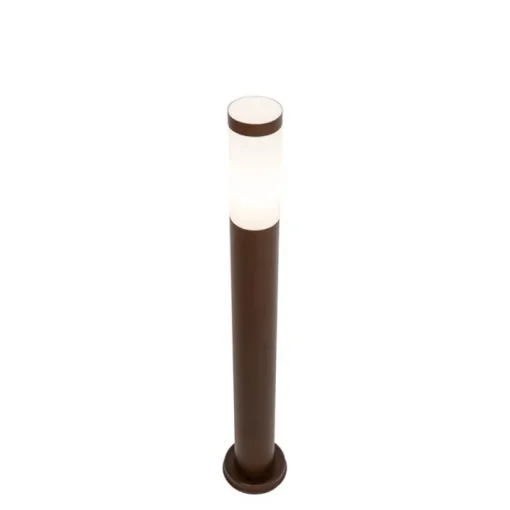 QAZQA Buitenlamp paal roestbruin met opaal 80 cm IP44 - Rox
