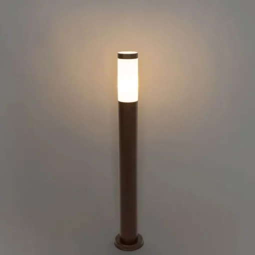QAZQA Buitenlamp paal roestbruin met opaal 80 cm IP44 - Rox