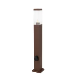 QAZQA Buitenlamp roestbruin 80 cm met stopcontact IP44 - Malios