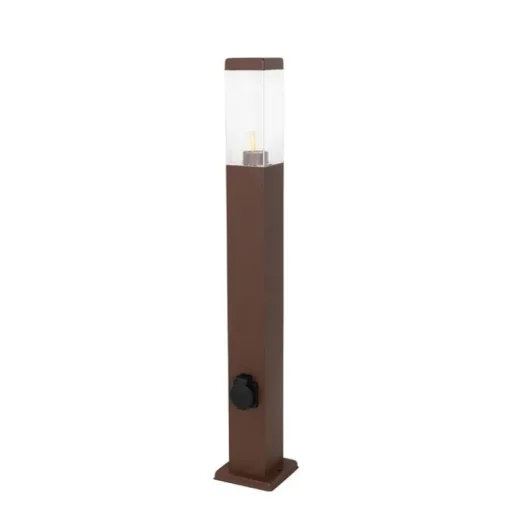 QAZQA Buitenlamp roestbruin 80 cm met stopcontact IP44 - Malios