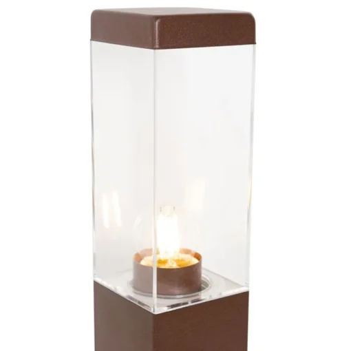 QAZQA Buitenlamp roestbruin 80 cm met stopcontact IP44 - Malios