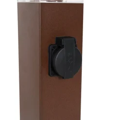 QAZQA Buitenlamp roestbruin 80 cm met stopcontact IP44 - Malios