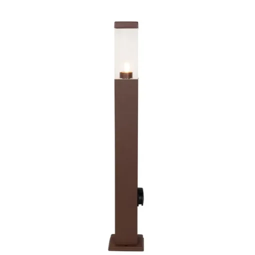 QAZQA Buitenlamp roestbruin 80 cm met stopcontact IP44 - Malios