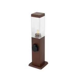 QAZQA Buitenlamp roestbruin 45 cm met stopcontact IP44 - Malios