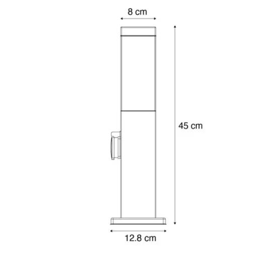 QAZQA Buitenlamp roestbruin 45 cm met stopcontact IP44 - Malios