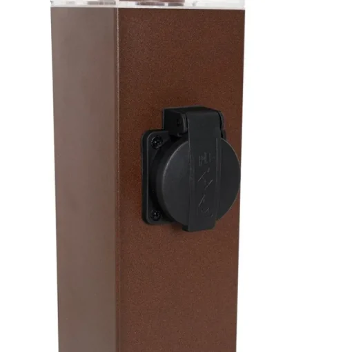 QAZQA Buitenlamp roestbruin 45 cm met stopcontact IP44 - Malios