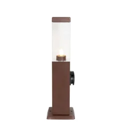 QAZQA Buitenlamp roestbruin 45 cm met stopcontact IP44 - Malios