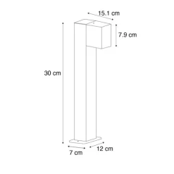 QAZQA Buitenlamp roestbruin met grondpin en kabelmof 30cm IP44 - Baleno