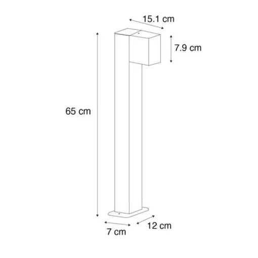 QAZQA Buitenlamp roestbruin met grondpin en kabelmof 65cm IP44 - Baleno