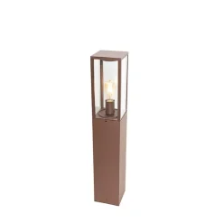 QAZQA Buitenlamp roestbruin met grondpin en kabelmof 80cm IP44 - Charlois