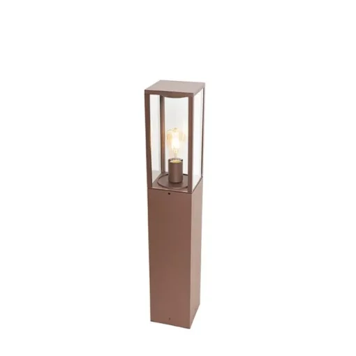 QAZQA Buitenlamp roestbruin met grondpin en kabelmof 80cm IP44 - Charlois