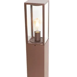 QAZQA Buitenlamp roestbruin met grondpin en kabelmof 80cm IP44 - Charlois
