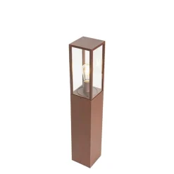 QAZQA Buitenlamp roestbruin met grondpin en kabelmof 80cm IP44 - Charlois
