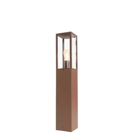 QAZQA Buitenlamp roestbruin met grondpin en kabelmof 80cm IP44 - Charlois