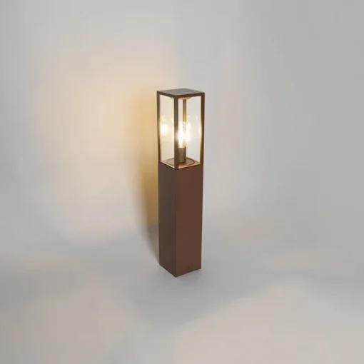 QAZQA Buitenlamp roestbruin met grondpin en kabelmof 80cm IP44 - Charlois