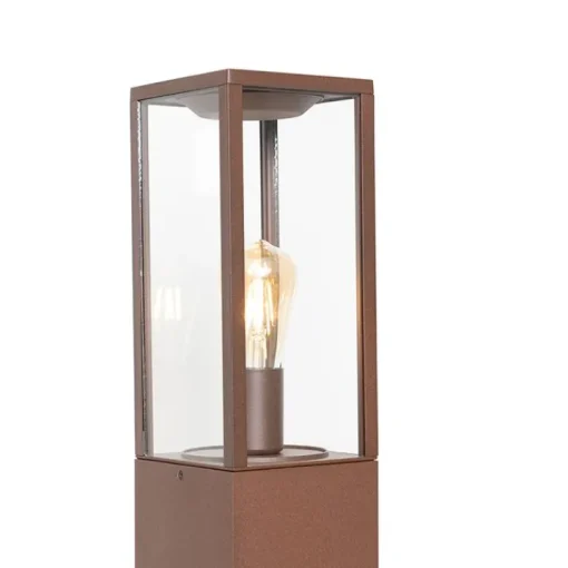 QAZQA Buitenlamp roestbruin met grondpin en kabelmof 80cm IP44 - Charlois