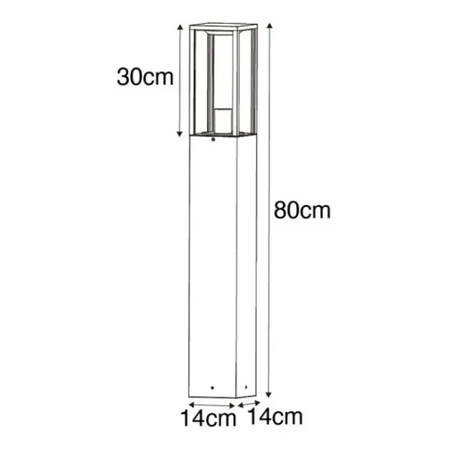 QAZQA Buitenlamp roestbruin met grondpin en kabelmof 80cm IP44 - Charlois
