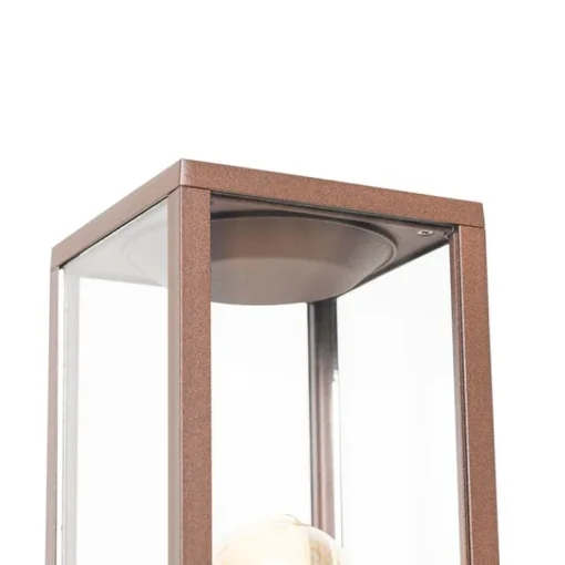 QAZQA Buitenlamp roestbruin met grondpin en kabelmof 80cm IP44 - Charlois