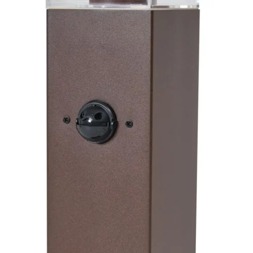 QAZQA Buitenlamp roestbruin met helder glas 45cm IP44 met stopcontact en bewegingssensor - Malios