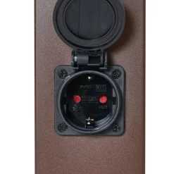 QAZQA Buitenlamp roestbruin met helder glas 45cm IP44 met stopcontact en bewegingssensor - Malios