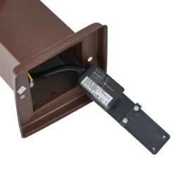QAZQA Buitenlamp roestbruin met helder glas 45cm IP44 met stopcontact en bewegingssensor - Malios