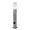QAZQA Buitenlamp staal 80 cm met stopcontact IP44 - Malios