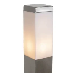 QAZQA Buitenlamp staal 80 cm met stopcontact IP44 - Malios