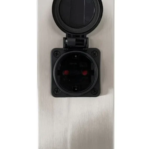QAZQA Buitenlamp staal 80 cm met stopcontact IP44 - Malios