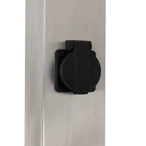 QAZQA Buitenlamp staal 80 cm met stopcontact IP44 - Malios