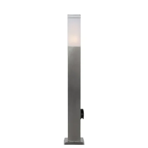 QAZQA Buitenlamp staal 80 cm met stopcontact IP44 - Malios