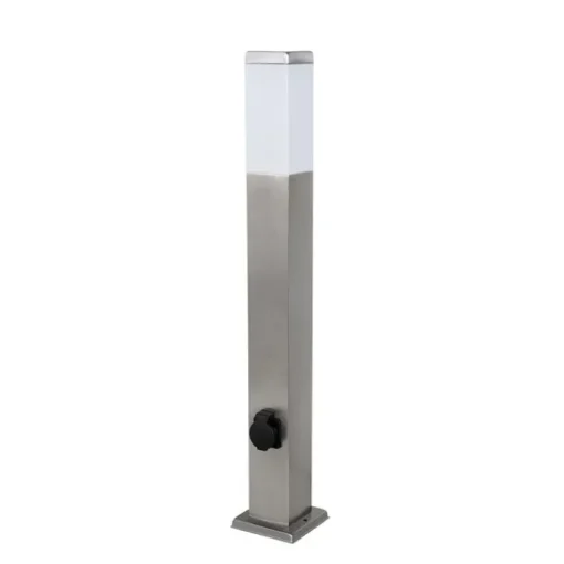 QAZQA Buitenlamp staal 80 cm met stopcontact IP44 - Malios