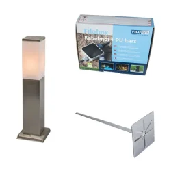 QAZQA Buitenlamp staal 45cm IP44 - Malios met grondpin en kabelmof
