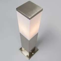 QAZQA Buitenlamp staal 45cm IP44 - Malios met grondpin en kabelmof