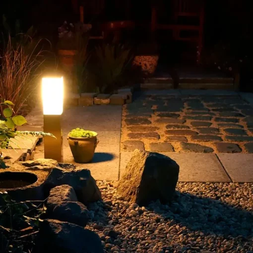 QAZQA Buitenlamp staal 45cm IP44 - Malios met grondpin en kabelmof