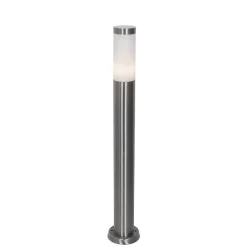 QAZQA Buitenlamp staal met opaal glas met grondpin en kabelmof 80cm IP44 - Rox