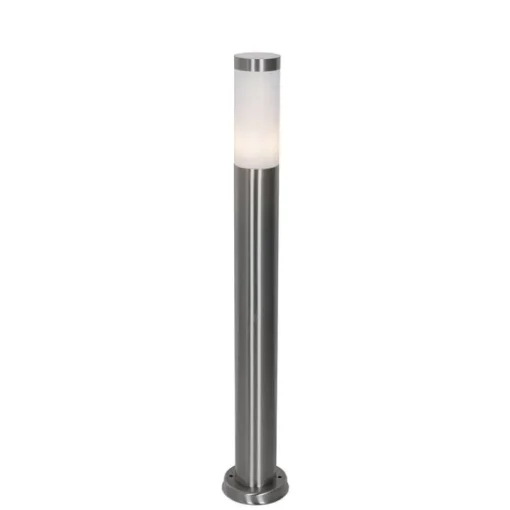 QAZQA Buitenlamp staal met opaal glas met grondpin en kabelmof 80cm IP44 - Rox