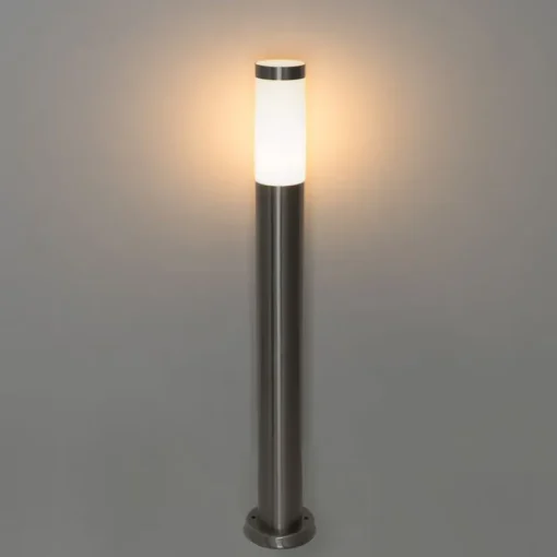 QAZQA Buitenlamp staal met opaal glas met grondpin en kabelmof 80cm IP44 - Rox