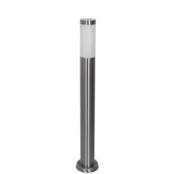QAZQA Buitenlamp staal met opaal glas met grondpin en kabelmof 80cm IP44 - Rox
