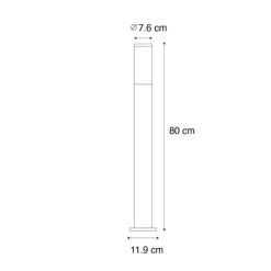 QAZQA Buitenlamp staal met opaal glas met grondpin en kabelmof 80cm IP44 - Rox