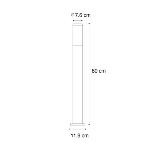 QAZQA Buitenlamp staal met opaal glas met grondpin en kabelmof 80cm IP44 - Rox