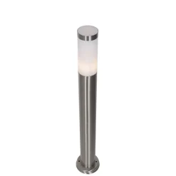 QAZQA Buitenlamp staal met opaal glas met grondpin en kabelmof 80cm IP44 - Rox