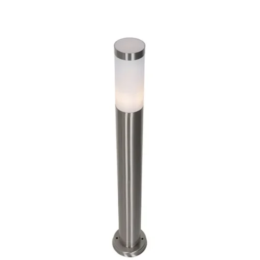 QAZQA Buitenlamp staal met opaal glas met grondpin en kabelmof 80cm IP44 - Rox