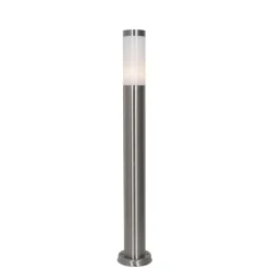QAZQA Buitenlamp staal met opaal glas met grondpin en kabelmof 80cm IP44 - Rox