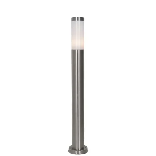 QAZQA Buitenlamp staal met opaal glas met grondpin en kabelmof 80cm IP44 - Rox